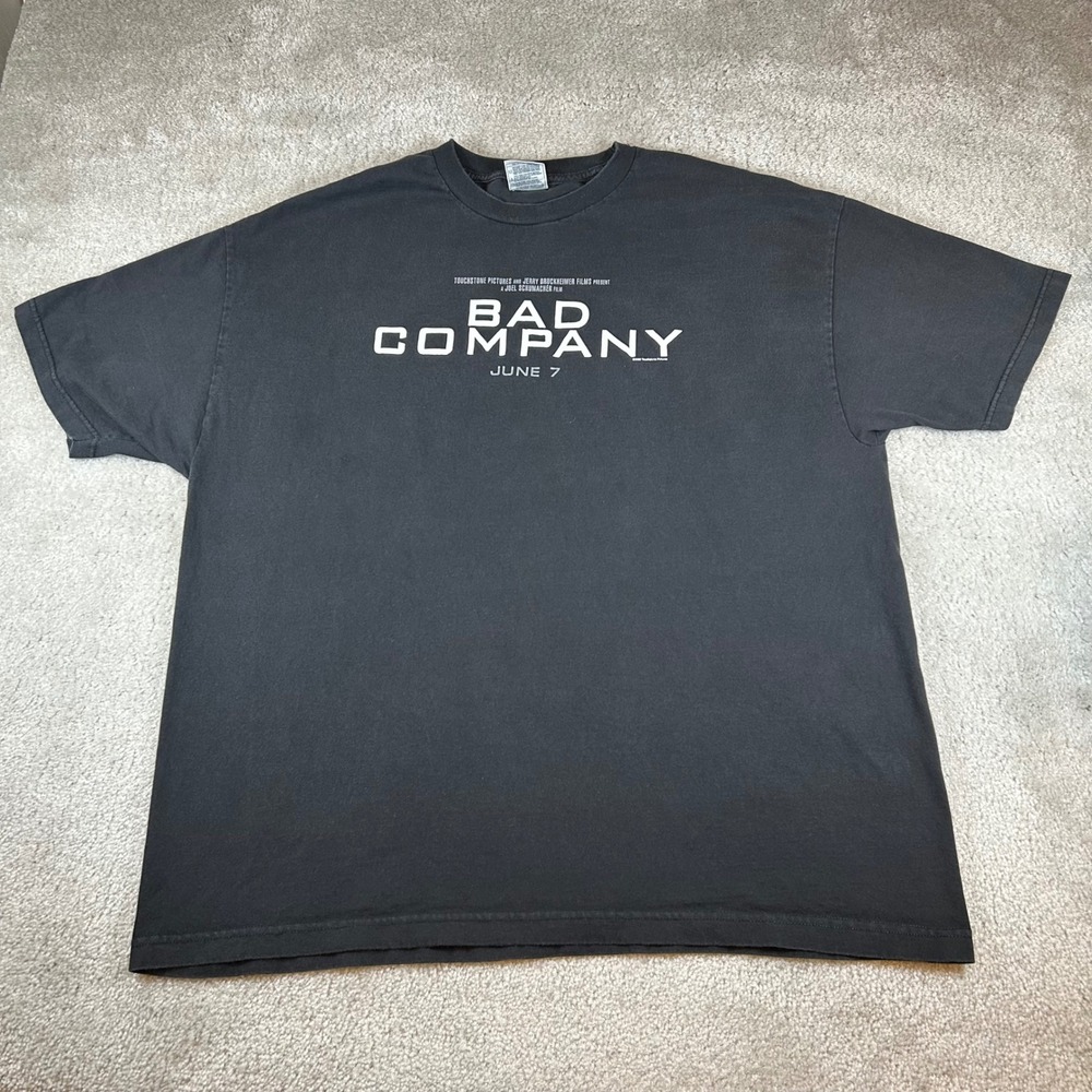 Vintage 2002 Alstyle Bad Company Movie Promo T-Shirt Mens 2XL Black Y2K Film Tee